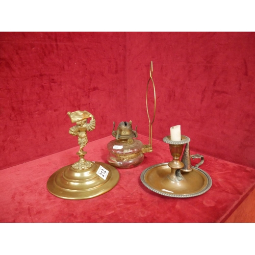 212 - 2 CANDLE HOLDERS PLUS FINGER LAMP BASE