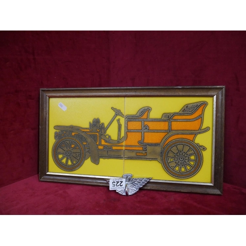 225 - CAR MASCOTT PLUS VINTAGE CAR TILES