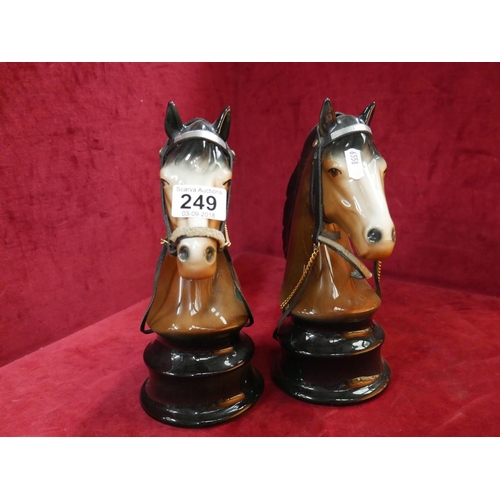 249 - 2 HORSE HEAD ORNAMENTS