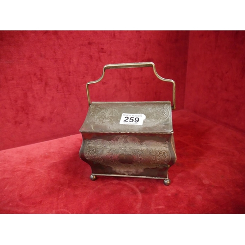 259 - SILVER PLATED TEA CADDY