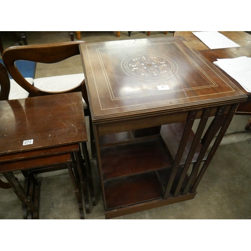 675 - INLAID REVOLVING BOOKCASE