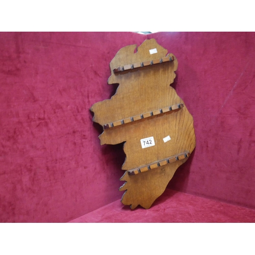 742 - SPOON RACK IN THE SHAPE OF IRELAND