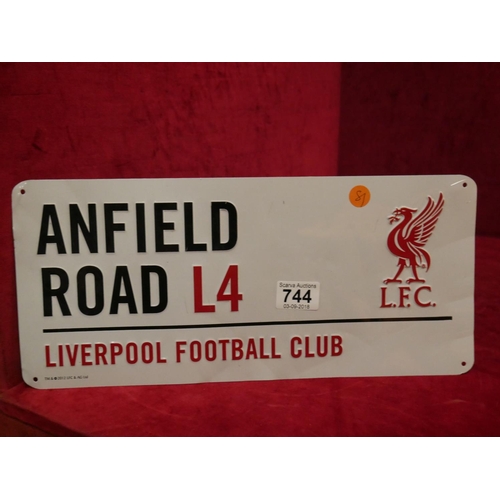 744 - ANFIELD ROAD METAL SIGN