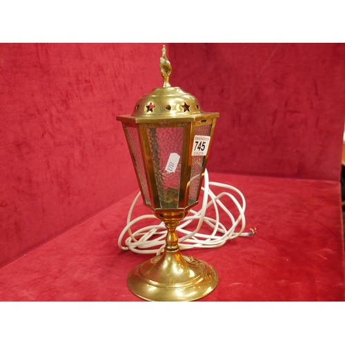 745 - BRASS LANTERN LAMP