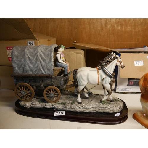 796 - HORSE & WAGON ORNAMENT