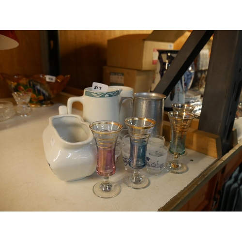 817 - TANKARDS, SHOT GLASSES & SHERRY GLASSES