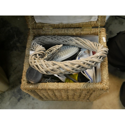 848 - WICKER BASKET & CONTENTS