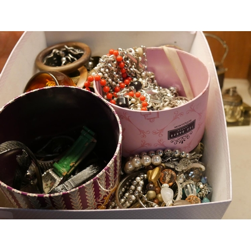 856 - BOX OF COSTUME JEWELLERY