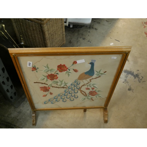 875 - TAPESTRY FIRESCREEN & OCCASIONAL TABLE