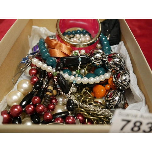 783 - BOX OF COSTUME JEWELLERY