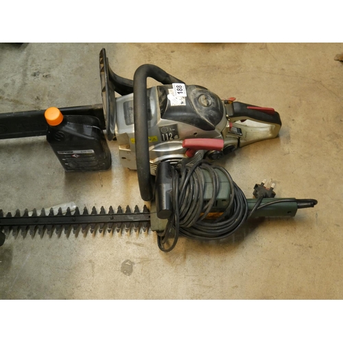 188 - CHAINSAW & ELECTRIC HEDGE TRIMMER