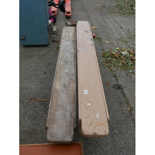 78 - 2 WOODEN FORM BENCHES