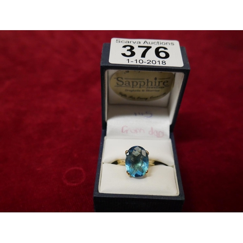 376 - 9K SAPPHIRE RING