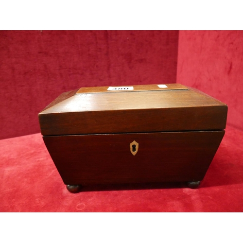 380 - MAHOGANY TEA CADDY