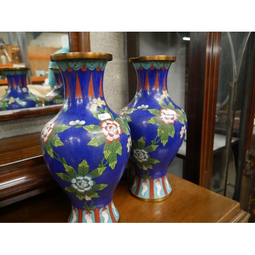 422 - PAIR OF CLOISONNE STYLE VASES