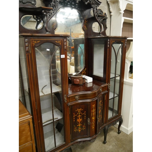 425 - INLAID DISPLAY CABINET (PANE BROKEN)