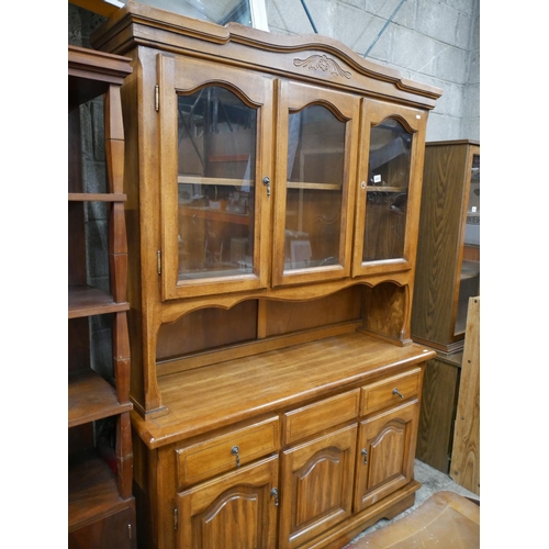 458 - OAK DISPLAY CABINET