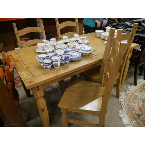 502 - PINE TABLE & 4 CHAIRS