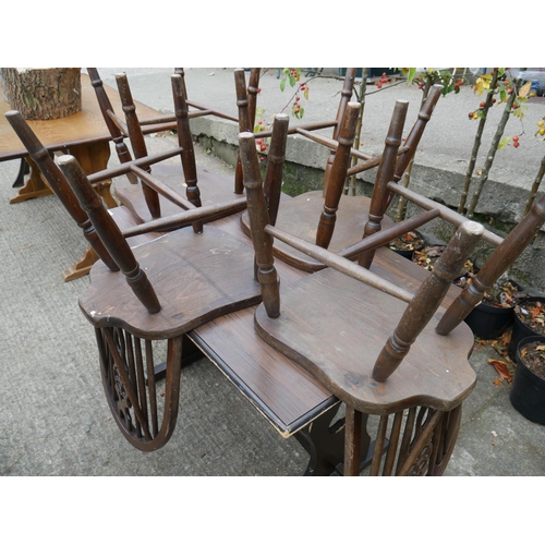 97 - OAK TABLE & 4 CHAIRS PLUS ADDITIONAL TABLE