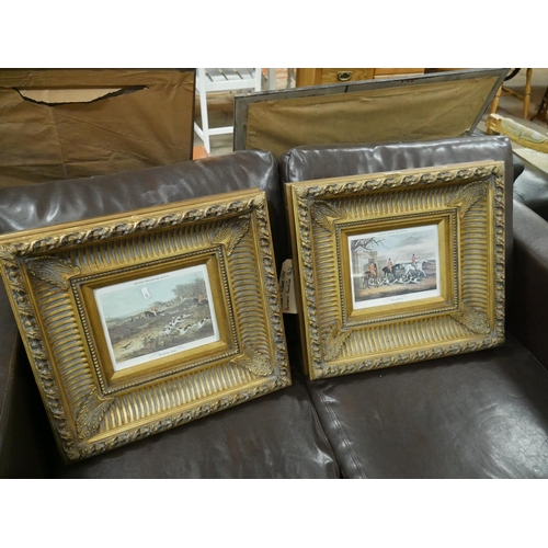 759 - PAIR OF GILT HEAVY FRAMED PRINTS