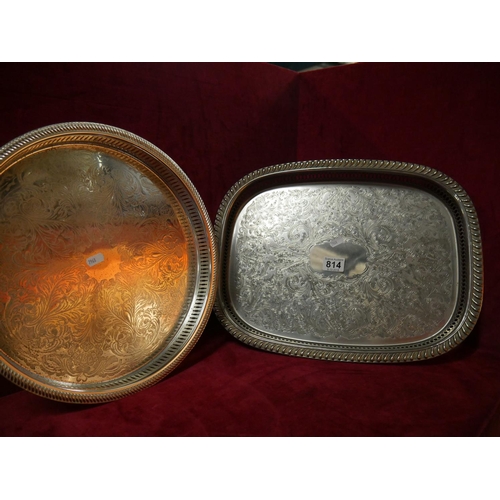 814 - 2 SILVER PLATED TRAYS