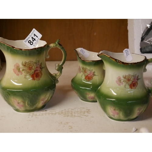 841 - 3 STAFFORDSHIRE JUGS