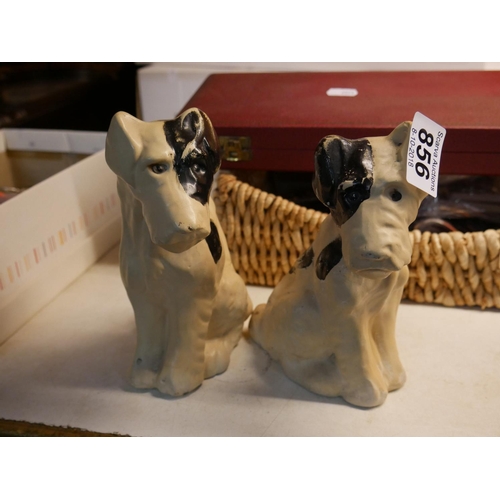 856 - 2 DOG ORNAMENTS