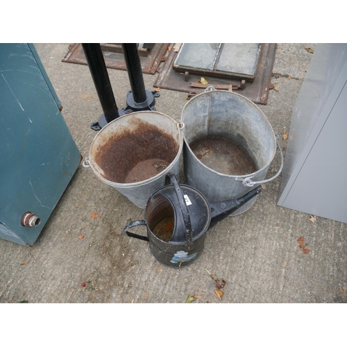 87 - GALVANISED BUCKETS & WATERING CAN