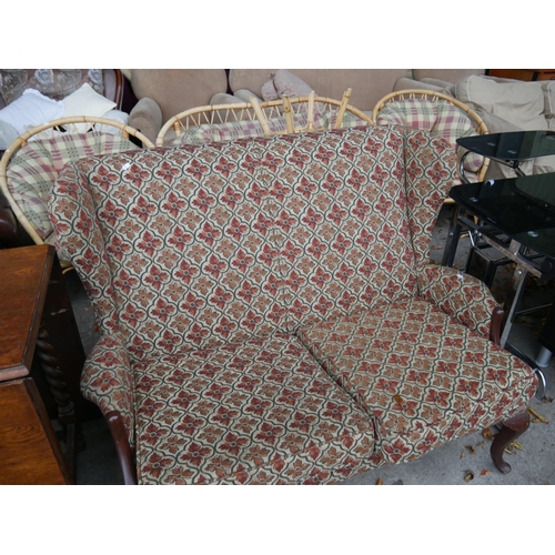 12 - FABRIC WING BACK SETTEE