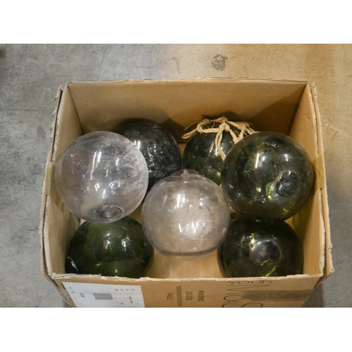 139 - BOX OF GLASS FLOATS