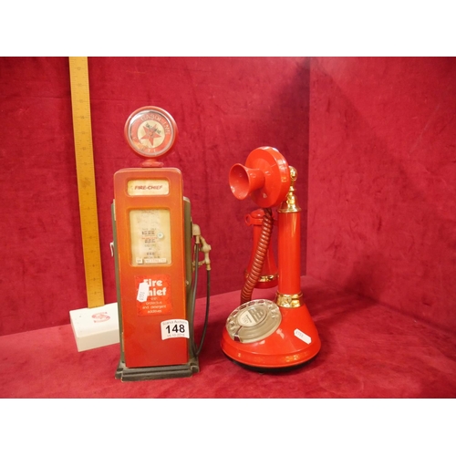 148 - RED TELEPHONE & GASOLINE PUMP