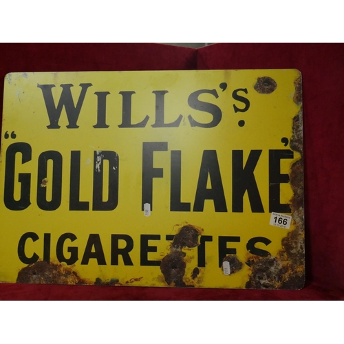 166 - ALUMINIUM WILLS FLAKE SIGN