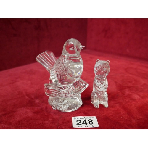 248 - WATERFORD BIRD & DOG ORNAMENTS