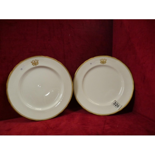 320 - PAIR OF EMBOSSED PLATES