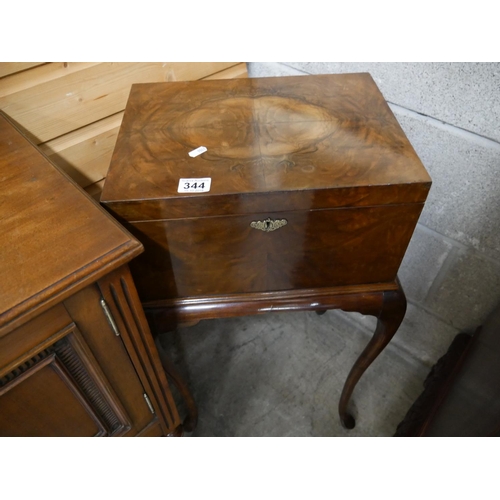 344 - WALNUT SEWING BOX