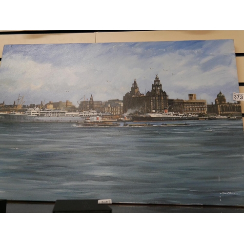 373 - OIL PAINTING OF LIVERPOOL