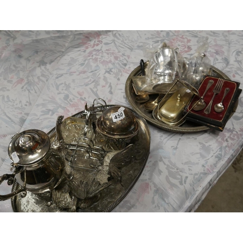 450 - LARGE LOT OF SILVER PLATE