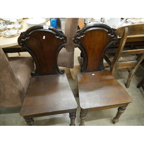 491 - PAIR OF HALL CHAIRS