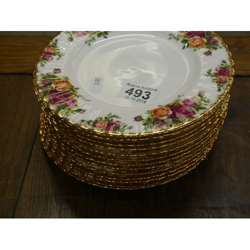 493 - 14 OLD COUNTRY ROSE SALAD PLATES