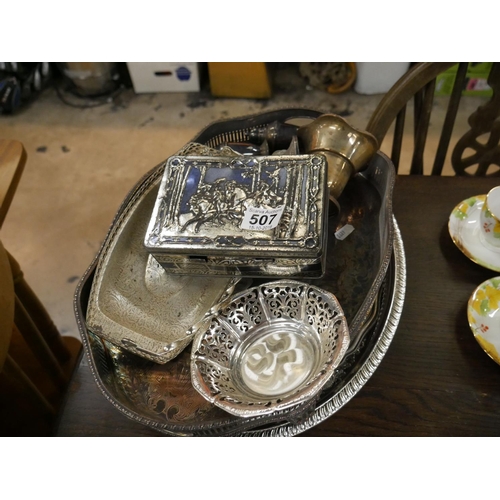 507 - LOT OF SILVER PLATE