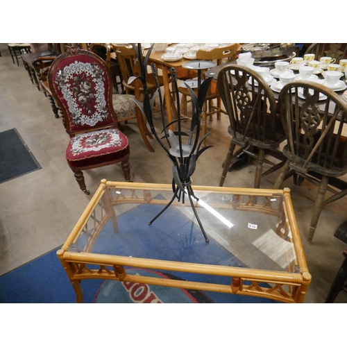 510 - BAMBOO COFFEE TABLE & CANDLE HOLDER