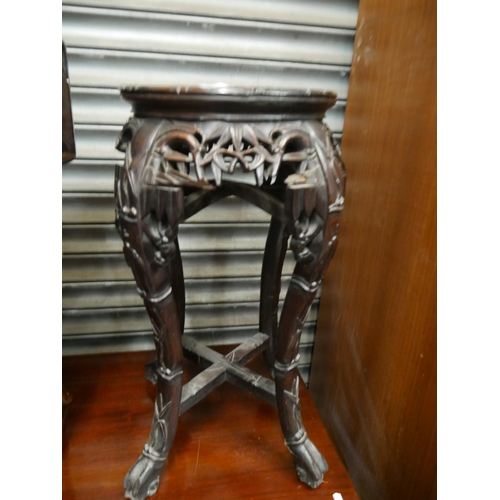 535 - MARBLE TOPPED PLANT STAND