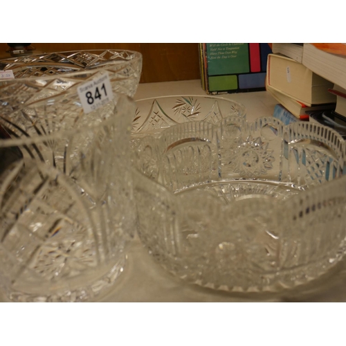 841 - 4 CRYSTAL BOWLS