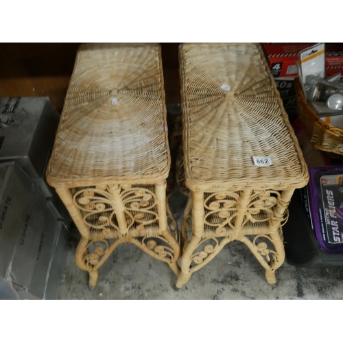 862 - 2 WICKER STOOLS