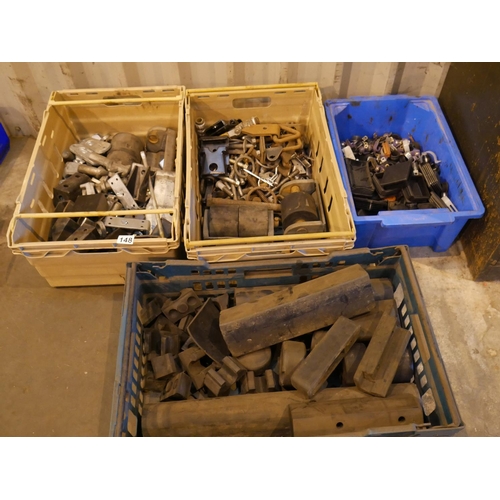 148 - CRATES OF TRAILER SPARES X 4