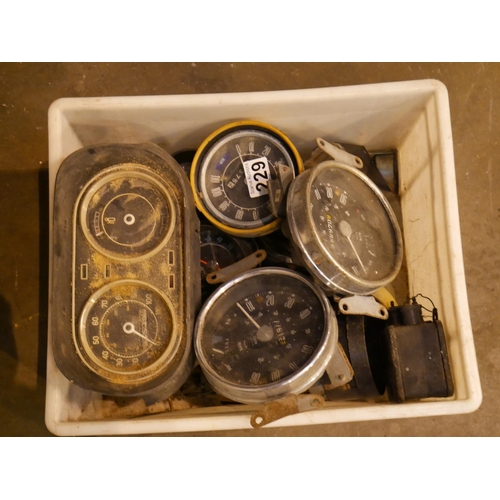 229 - LOT OF OLD CAR CLOCKS