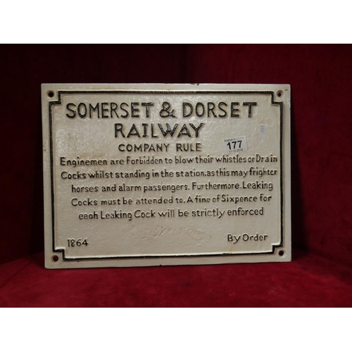 177 - SOMERSET & DORSET RAILWAY SIGN