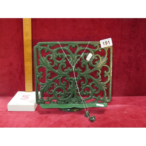 191 - CAST RECIPE BOOK STAND