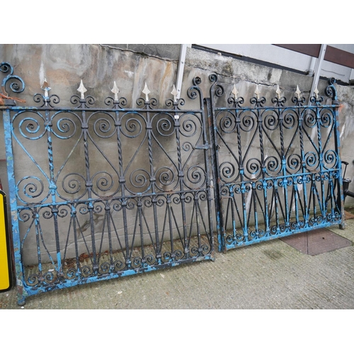 69 - PAIR OF VICTORIAN WROUGHT IRON ENTRANCE GATES