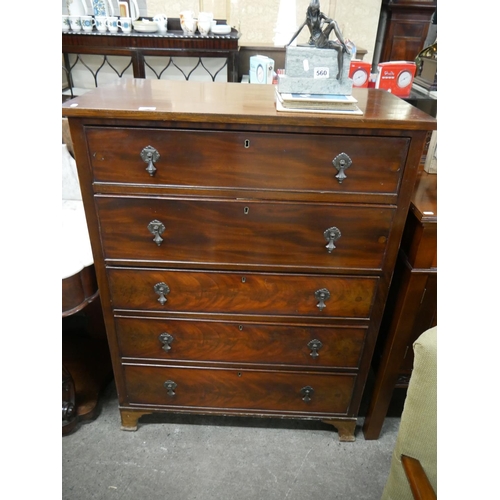 559 - MAHOGANY CHEST OF DRAWERS